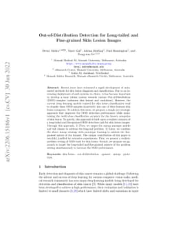 Out-of-Distribution Detection for Long-tailed and Fine-grained Skin
  Lesion Images