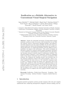 Sonification as a Reliable Alternative to Conventional Visual Surgical
  Navigation
