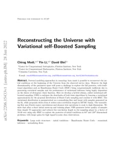 Reconstructing the Universe with Variational self-Boosted Sampling