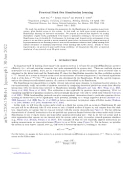 Practical Black Box Hamiltonian Learning