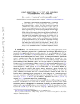 Joint Sequential Detection and Isolation for Dependent Data Streams