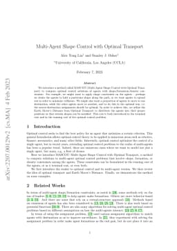 Multi-Agent Shape Control with Optimal Transport