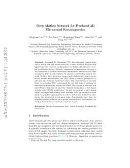 Deep Motion Network for Freehand 3D Ultrasound Reconstruction
