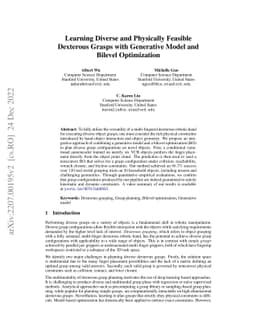 Learning Diverse and Physically Feasible Dexterous Grasps with
  Generative Model and Bilevel Optimization
