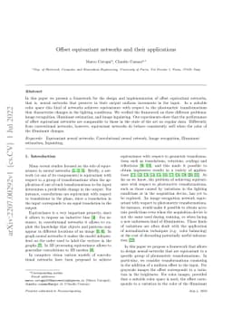 Offset equivariant networks and their applications