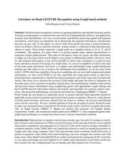 Literature on Hand GESTURE Recognition using Graph based methods