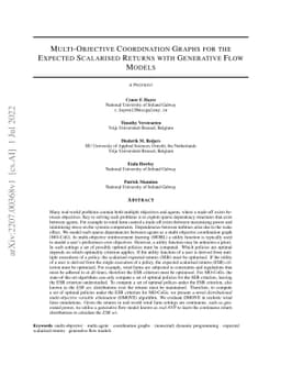 Multi-Objective Coordination Graphs for the Expected Scalarised Returns
  with Generative Flow Models