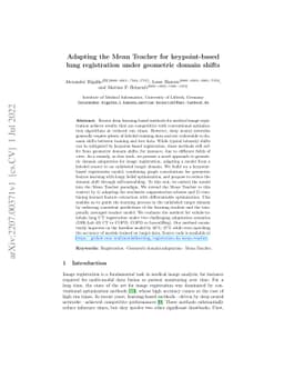 Adapting the Mean Teacher for keypoint-based lung registration under
  geometric domain shifts