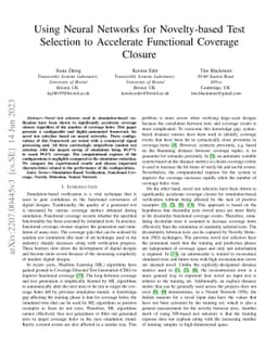 Using Neural Networks for Novelty-based Test Selection to Accelerate
  Functional Coverage Closure