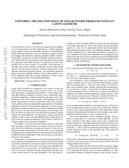 Exploring the solution space of linear inverse problems with GAN latent
  geometry