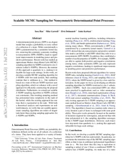 Scalable MCMC Sampling for Nonsymmetric Determinantal Point Processes