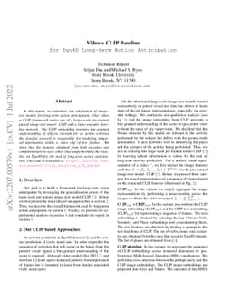 Video + CLIP Baseline for Ego4D Long-term Action Anticipation