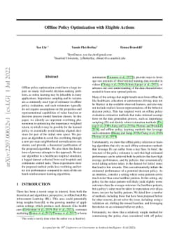 Offline Policy Optimization with Eligible Actions