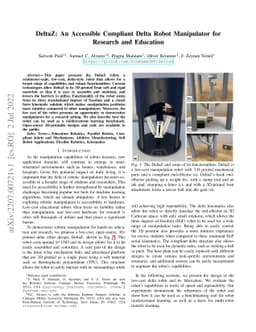 DeltaZ: An Accessible Compliant Delta Robot Manipulator for Research and
  Education