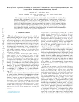 Hierarchical Dynamic Routing in Complex Networks via
  Topologically-decoupled and Cooperative Reinforcement Learning Agents
