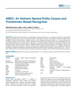 ANEC: An Amharic Named Entity Corpus and Transformer Based Recognizer