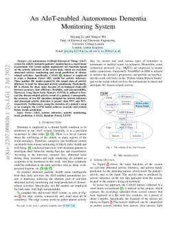 An AIoT-enabled Autonomous Dementia Monitoring System