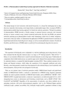 PGMG: A Pharmacophore-Guided Deep Learning Approach for Bioactive
  Molecular Generation