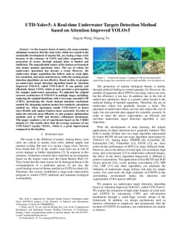 UTD-Yolov5: A Real-time Underwater Targets Detection Method based on
  Attention Improved YOLOv5