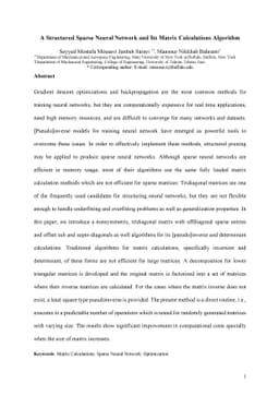 A Structured Sparse Neural Network and Its Matrix Calculations Algorithm
