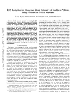 Drift Reduction for Monocular Visual Odometry of Intelligent Vehicles
  using Feedforward Neural Networks