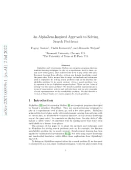 An AlphaZero-Inspired Approach to Solving Search Problems