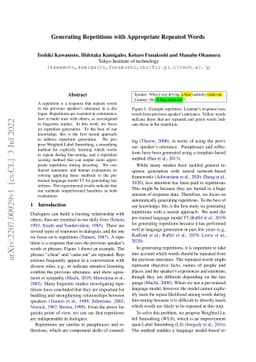 Generating Repetitions with Appropriate Repeated Words