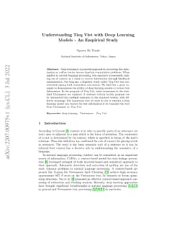 Understanding Tieq Viet with Deep Learning Models