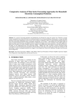 Comparative Analysis of Time Series Forecasting Approaches for Household
  Electricity Consumption Prediction