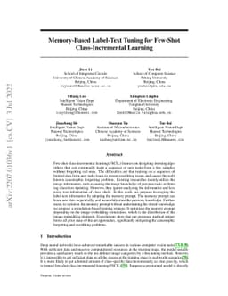 Memory-Based Label-Text Tuning for Few-Shot Class-Incremental Learning