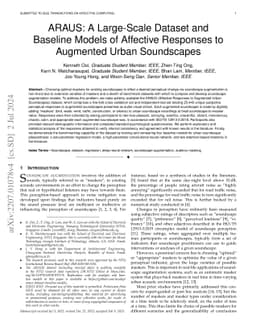 ARAUS: A Large-Scale Dataset and Baseline Models of Affective Responses
  to Augmented Urban Soundscapes