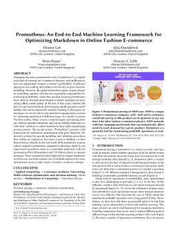 Promotheus: An End-to-End Machine Learning Framework for Optimizing
  Markdown in Online Fashion E-commerce