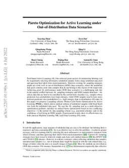Pareto Optimization for Active Learning under Out-of-Distribution Data
  Scenarios