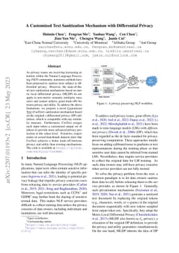 A Customized Text Sanitization Mechanism with Differential Privacy