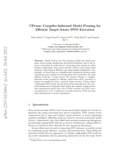 CPrune: Compiler-Informed Model Pruning for Efficient Target-Aware DNN
  Execution