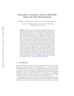 Harmonizer: Learning to Perform White-Box Image and Video Harmonization