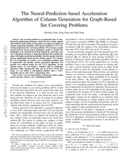 The Neural-Prediction based Acceleration Algorithm of Column Generation
  for Graph-Based Set Covering Problems