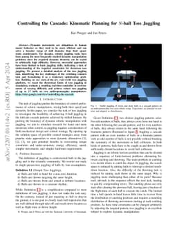 Controlling the Cascade: Kinematic Planning for N-ball Toss Juggling