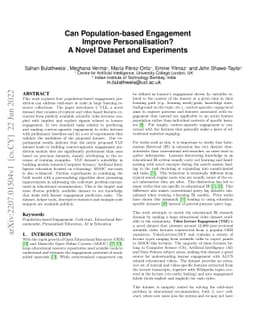 Can Population-based Engagement Improve Personalisation? A Novel Dataset
  and Experiments