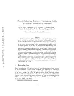 Counterbalancing Teacher: Regularizing Batch Normalized Models for
  Robustness