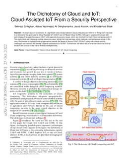 The Dichotomy of Cloud and IoT: Cloud-Assisted IoT From a Security
  Perspective