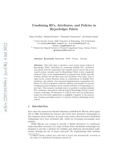Combining ID's, Attributes, and Policies in Hyperledger Fabric