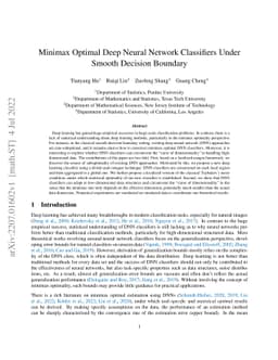 Minimax Optimal Deep Neural Network Classifiers Under Smooth Decision
  Boundary