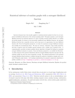 Statistical inference of random graphs with a surrogate likelihood
  function