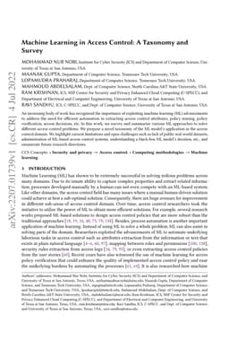 Machine Learning in Access Control: A Taxonomy and Survey