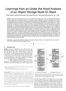 Learnings from an Under the Hood Analysis of an Object Storage Node IO
  Stack