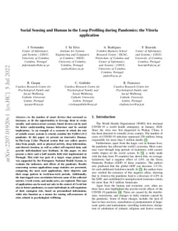 Social Sensing and Human in the Loop Profiling during Pandemics: the
  Vitoria application
