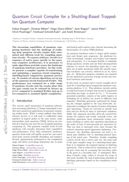 Quantum Circuit Compiler for a Shuttling-Based Trapped-Ion Quantum
  Computer
