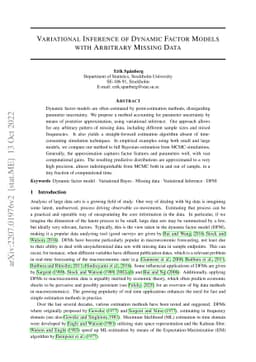 Variational Inference of Dynamic Factor Models with Arbitrary Missing
  Data