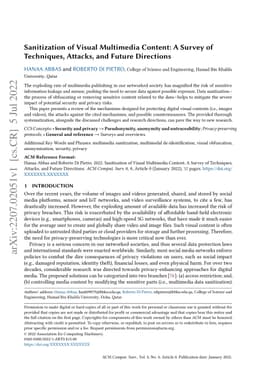 Sanitization of Visual Multimedia Content: A Survey of Techniques,
  Attacks, and Future Directions